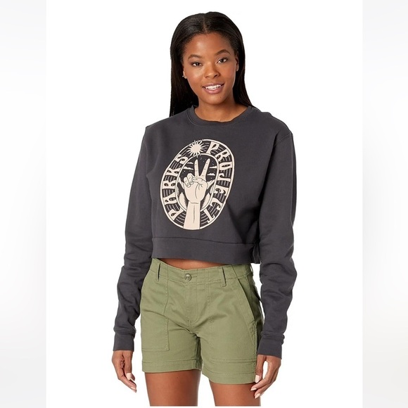 Parks Project Tops - Parks Project Peace in The Parks Cropped Crew Neck, Dark Grey, 3XL, NWT